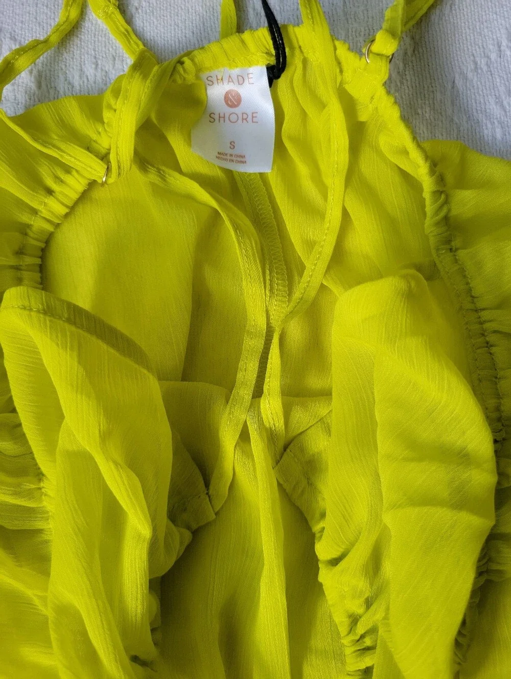 Shade & Shore Neon Yellow Swim Coverup with Adjustable Straps